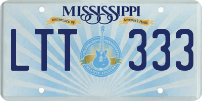 MS license plate LTT333