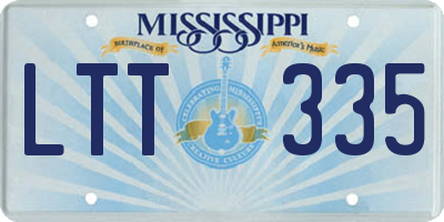 MS license plate LTT335