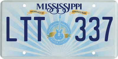 MS license plate LTT337