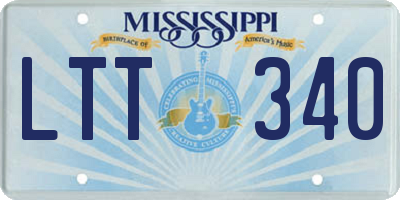 MS license plate LTT340