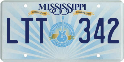 MS license plate LTT342