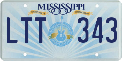 MS license plate LTT343