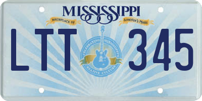MS license plate LTT345
