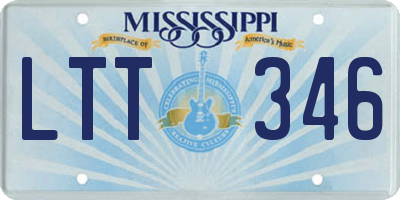 MS license plate LTT346