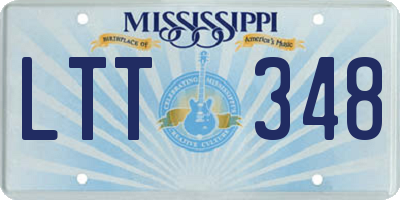 MS license plate LTT348