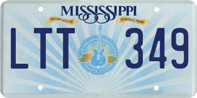 MS license plate LTT349