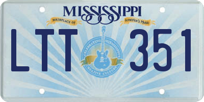 MS license plate LTT351