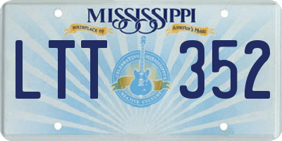 MS license plate LTT352
