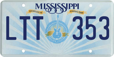 MS license plate LTT353
