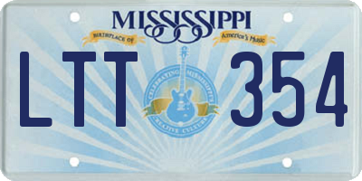 MS license plate LTT354