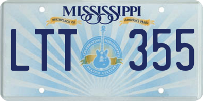 MS license plate LTT355