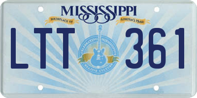 MS license plate LTT361