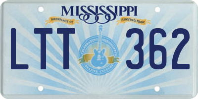 MS license plate LTT362