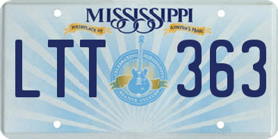 MS license plate LTT363
