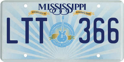 MS license plate LTT366