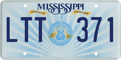 MS license plate LTT371