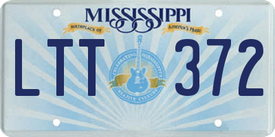 MS license plate LTT372