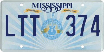MS license plate LTT374