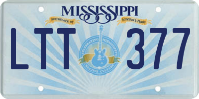 MS license plate LTT377