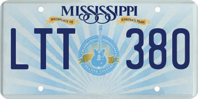 MS license plate LTT380