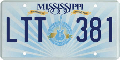MS license plate LTT381