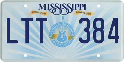 MS license plate LTT384