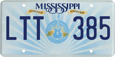 MS license plate LTT385