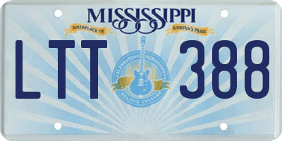 MS license plate LTT388