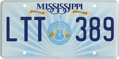 MS license plate LTT389