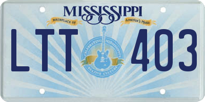 MS license plate LTT403