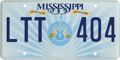 MS license plate LTT404
