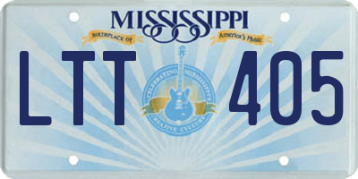 MS license plate LTT405