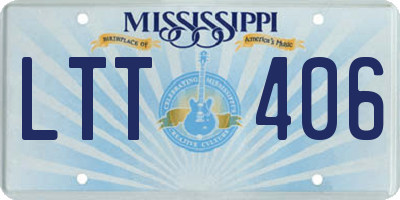MS license plate LTT406