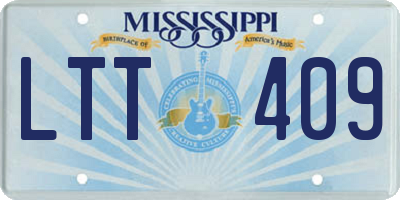 MS license plate LTT409