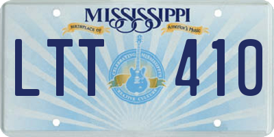 MS license plate LTT410