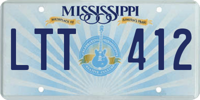 MS license plate LTT412