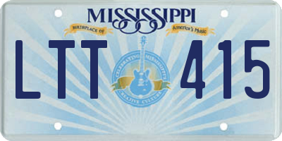 MS license plate LTT415