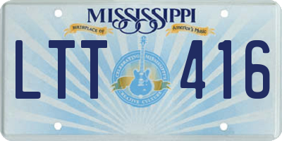 MS license plate LTT416