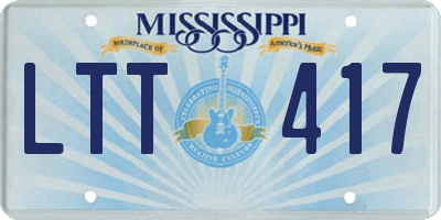 MS license plate LTT417