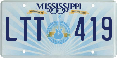 MS license plate LTT419