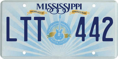 MS license plate LTT442