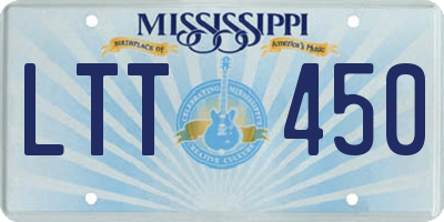 MS license plate LTT450