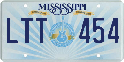 MS license plate LTT454