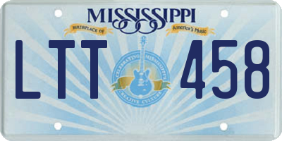 MS license plate LTT458