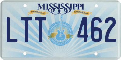 MS license plate LTT462