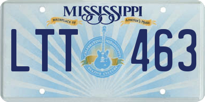 MS license plate LTT463