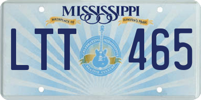 MS license plate LTT465