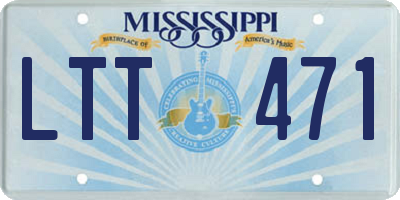 MS license plate LTT471
