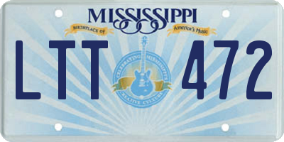 MS license plate LTT472