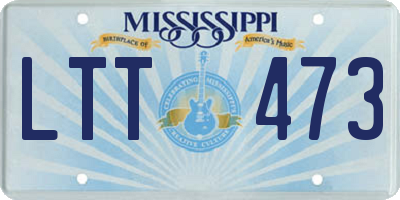 MS license plate LTT473